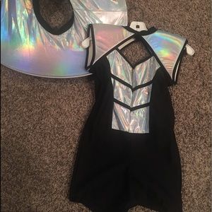Black and silver girls dance costume